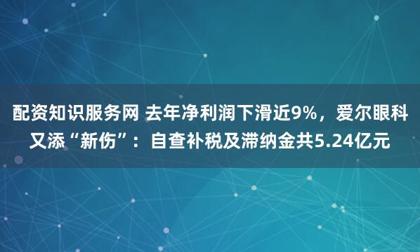 配资知识服务网 去年净利润下滑近9%，爱尔眼科又添“新伤”：自查补税及滞纳金共5.24亿元